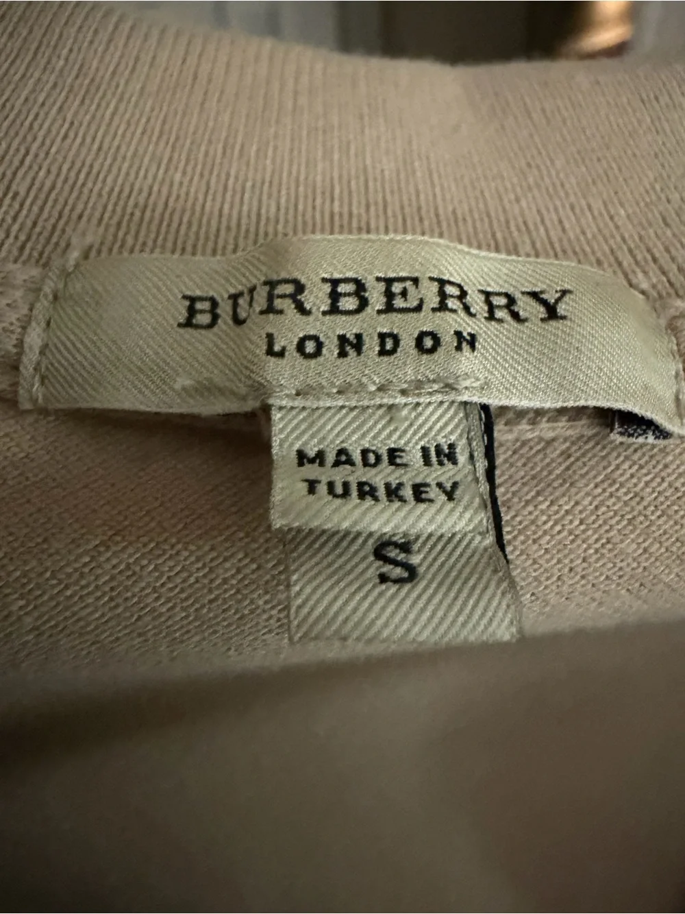 Burberry Cream Polo Top with Puff Sleeves